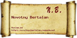 Novotny Bertalan névjegykártya