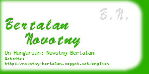 bertalan novotny business card